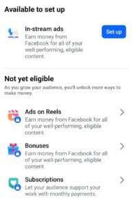 fb instream ads setup